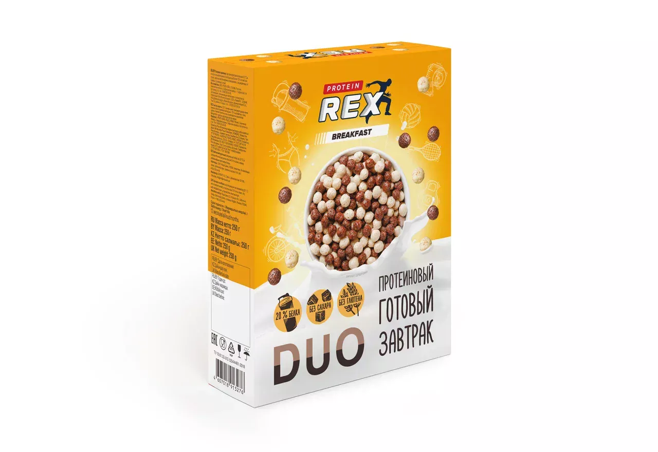 ProteinRex Сухой завтрак с высоким содержанием белка 250g (х4)