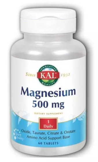 KAL Vitamins Magnesium Once Daily 500mg 60 caps