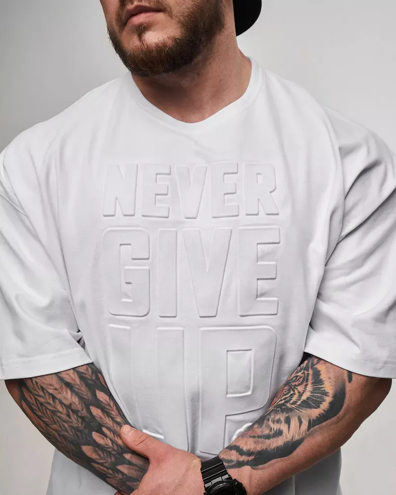 Master of Gains Футболка NEVER GIVE UP Белая