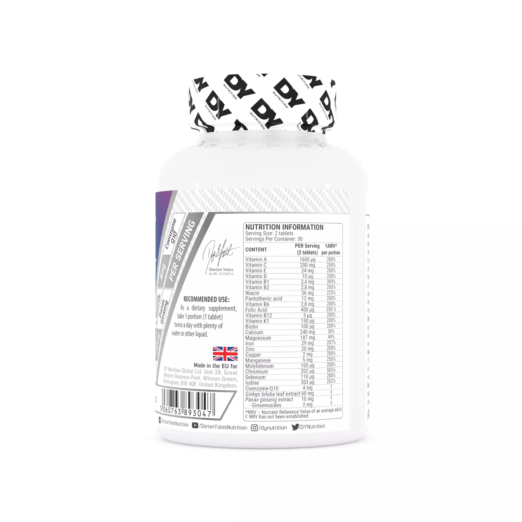 Dorian Yates Nutrition Multi Vitamin Complex 60 tabs