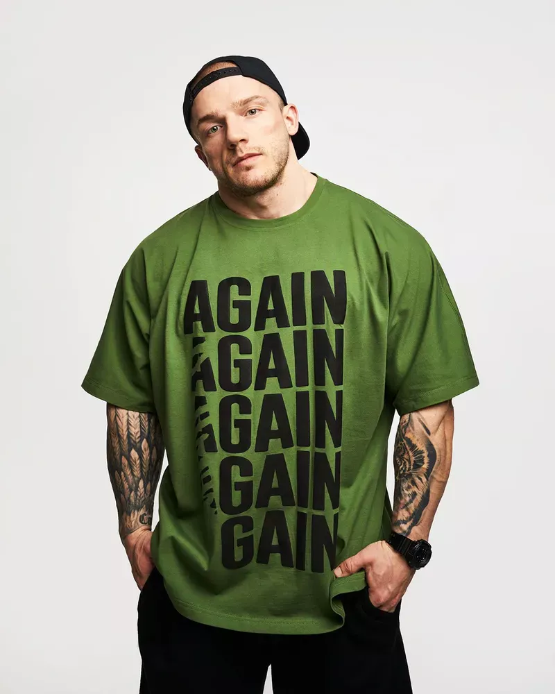 Master of Gains Футболка с Принтом GAIN Зеленая