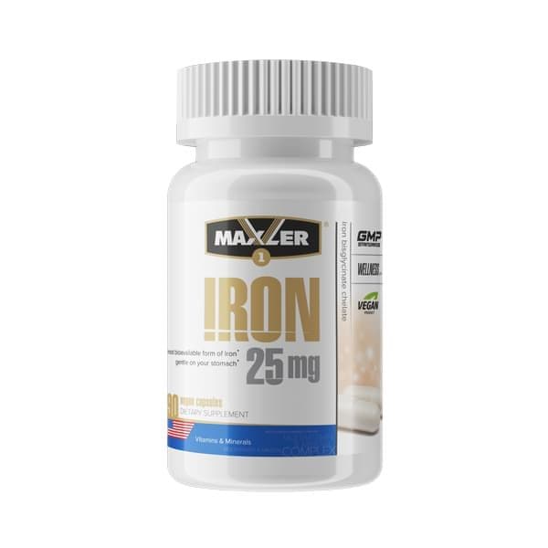 Maxler Iron Bisglycinate Chelate 25 mg 90 vegan caps