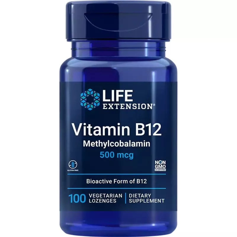 LIFE Extension Vitamin B12 Methylcobalamin 500mcg 60 vegloz фото