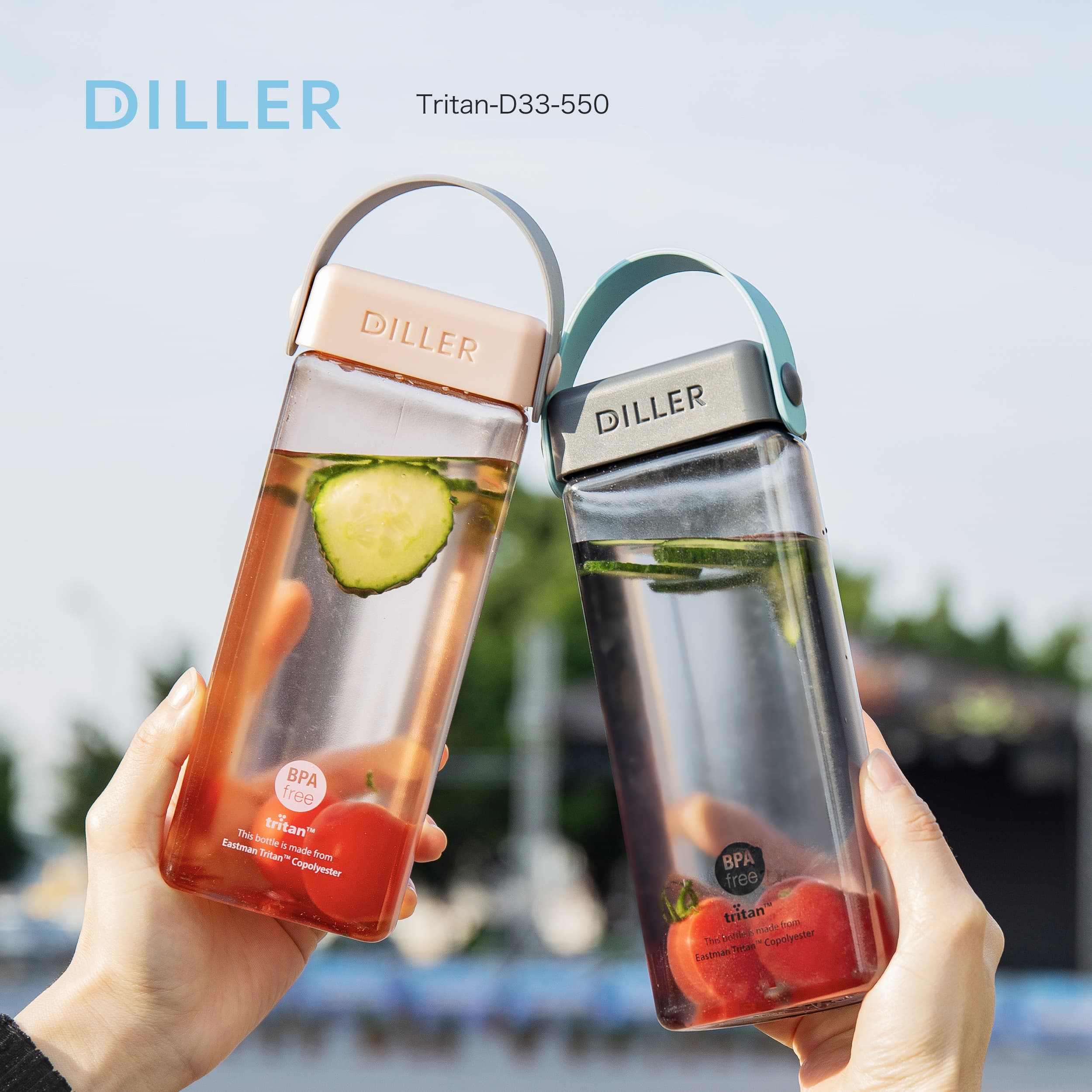 Бутылка для воды Diller D33 550 ml (Белый) фото