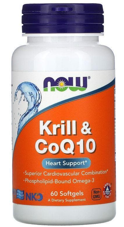 NOW Krill Oil & CoQ10 Heart Support 60 sgels фото
