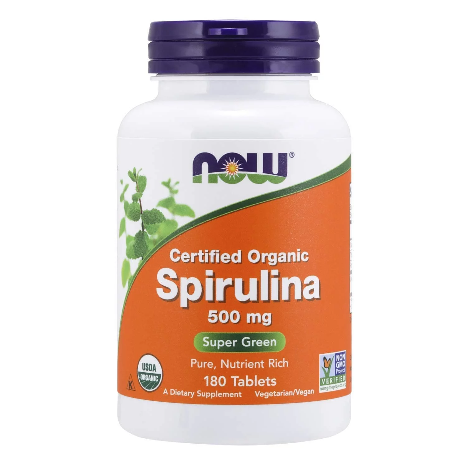 NOW Spirulina 500 mg 180 tabs фото