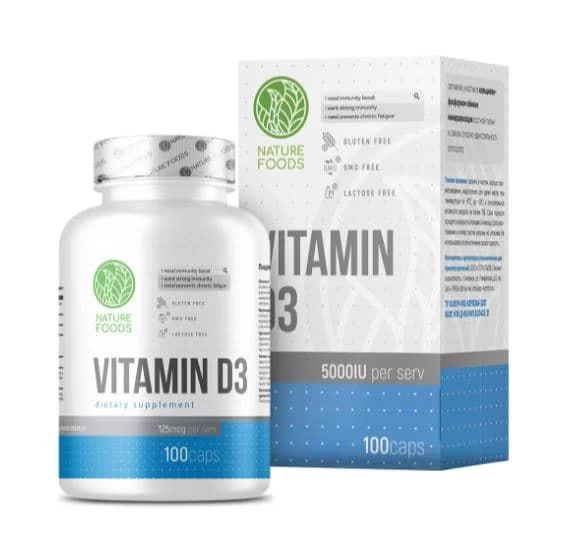 Nature Foods Vitamin D3 5000IU 100 caps фото